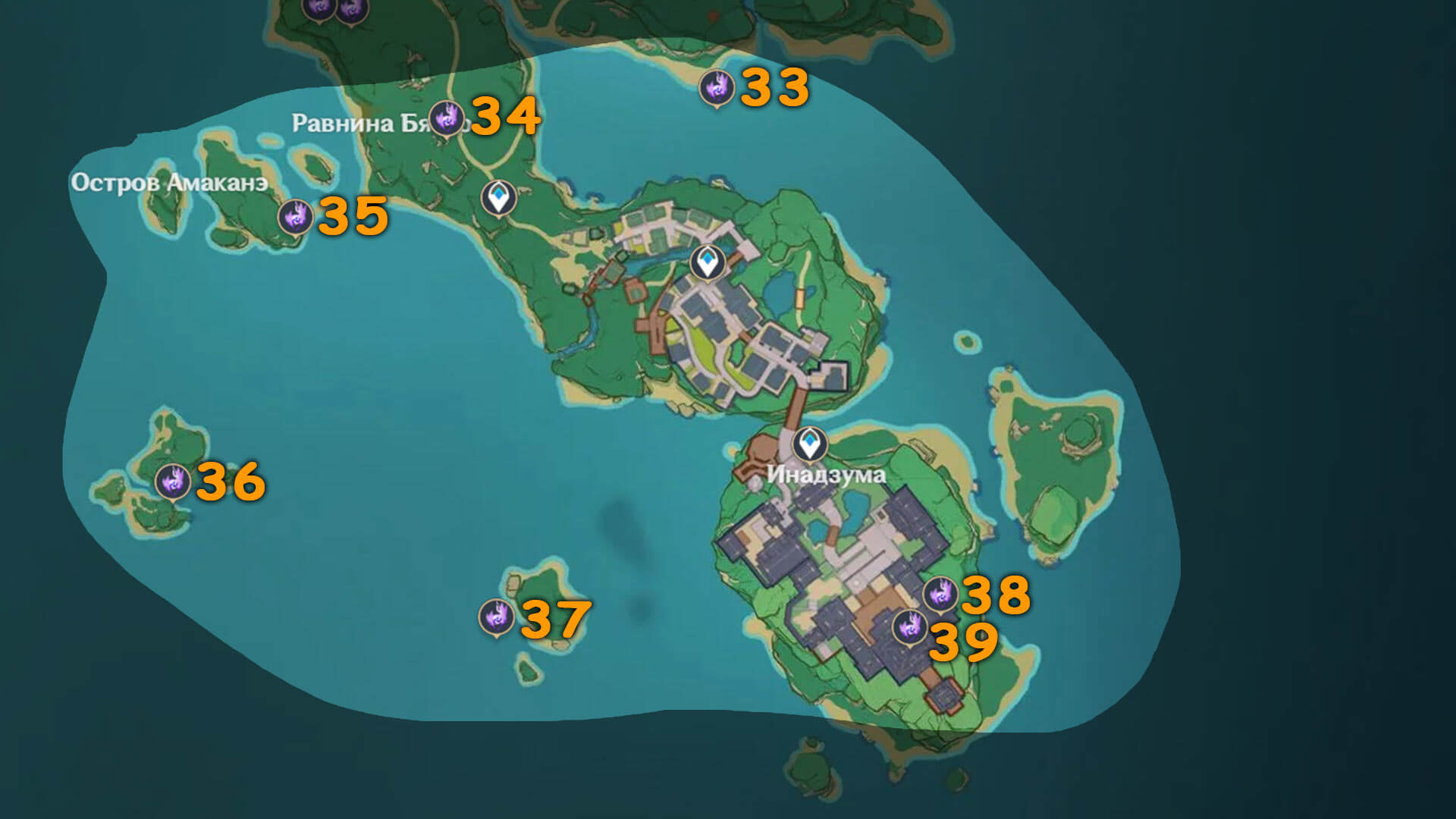 Карта Электрокулов на острове Наруками 2