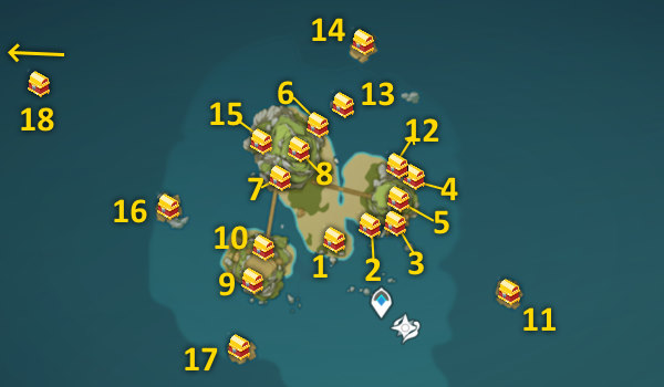 Карта сундуков на Безымянном острове: Архипелаг Золотого яблока