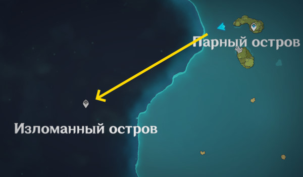 Путь по карте архипелага на запад